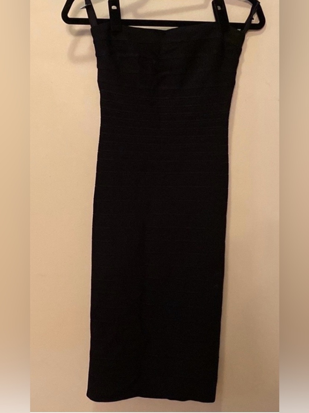 Hervé Léger Sianna Strapless Bandage Midi Dress Black Size Small